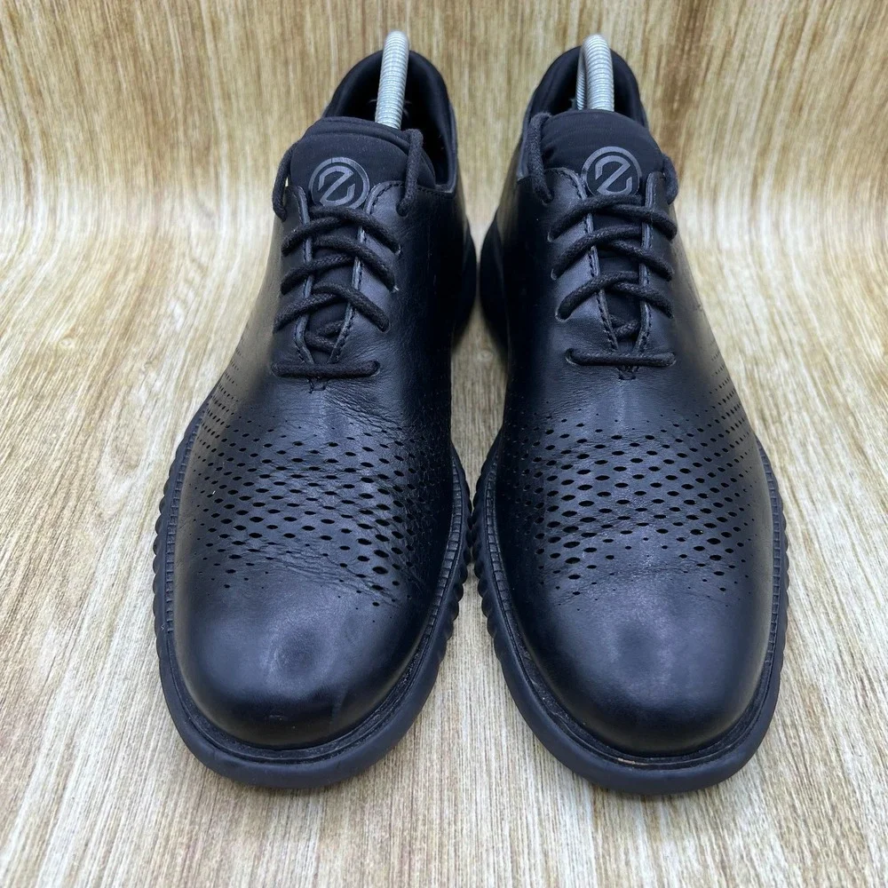 Cole Haan 2.Zerogrand Lined Laser Men's 8.5M Black Leather Oxford C23832